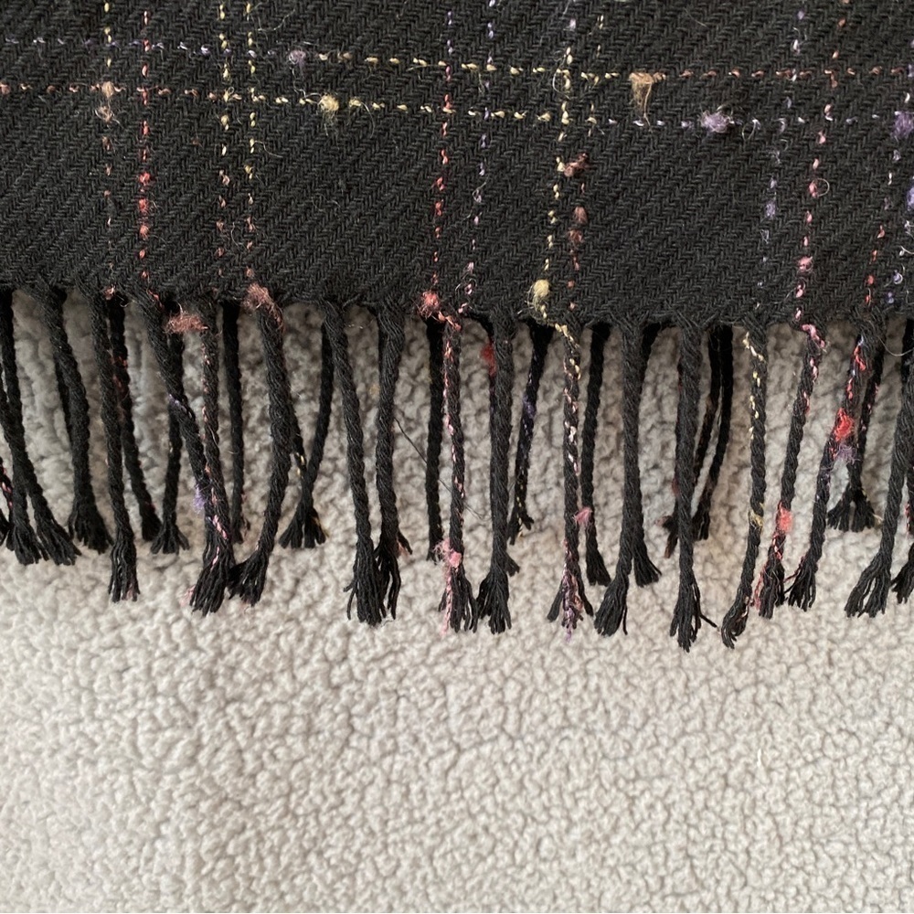 Laura Scott Wool Blend Plaid Fringe Midi Maxi Pencil Skirt Sz 14 - Picture 3 of 8